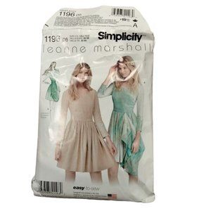 SIMPLICITY PATTERN 1196 DRESSES EASY MISSES SIZES 4 6 8 10 12 UN-CUT